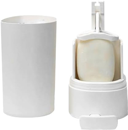Soapy Bar Grinder - Refillable Foaming Bar Dispenser, Solid Soap Shredder | Secure-Lid Leakproof Soap Flaker, Wall Mounted Manual Soap Crumbler, Handwashing Tool for Bathroom Camping Kitchen Gym