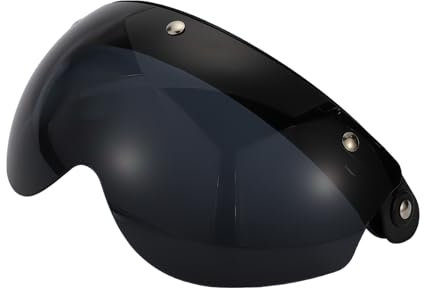 Partuto 1pc Visiera Universale per Casco Moto - Sostituzione Visiera Casco Moto Anti-UV - Resina Nero Profondo