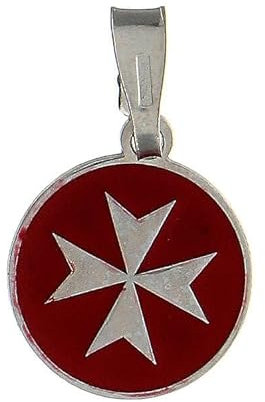Holyart Ciondolo Argento 925 Croce di Malta Diametro 1 cm