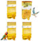 Liwein 4 Piezas Comedero Automático de Semillas para Pájaros Dispensador de Agua Jaula de Pájaros Alimentador Automático de Pájaros Comedero para Pájaros Mascotas Loros (Amarillo)