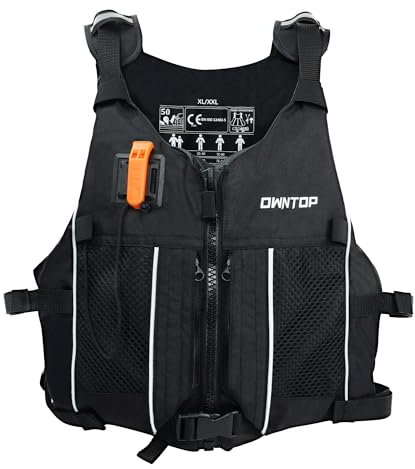 Owntop Schwimmhilfen Erwachsene Jugend mit Trinkrucksack, Pfeife, Mesh Taschen| Verstellbare Auftriebsweste| Leichte Schwimmjacke Unisex für SUP, Kajakfahren, Angeln Alle Wassersportarten