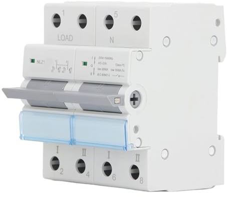 Interruptor de Transferencia Manual de Doble Potencia, 230 VCA, 2 Polos, Montaje en Riel DIN, Interruptor de Transferencia de Energía con Enclavamiento de un Lado, Generador RV