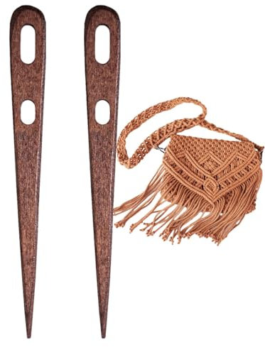 Handstricknadeln aus, Nähnadeln mit großem Öhr, handgefertigtes Bindewerkzeug, 2 Stück, große zweiäugige Webnadel, Tapisserie-Nadel zum Häkeln, Stricken und Häkelzubehör für handgefertigte