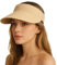 Straw Visor Hat Women Sun Visor Hat Rollable Ladies Wide Brim Straw Summer Topless Sunhats for Womens Adjustable Beach Cap, Foldable Roll up Floppy Beach Hats for Women, Sun Hats for Travel