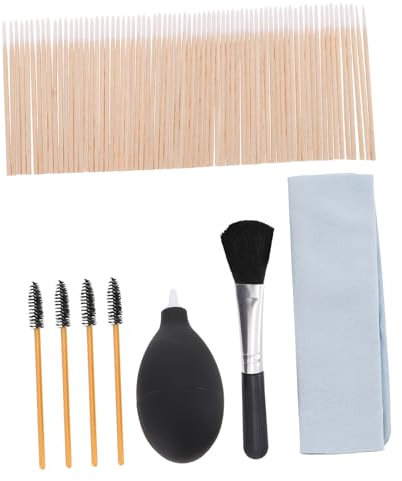 Holibanna 1Satz Kopfhörer Reinigungsset Bürsten Baumwollstäbchen Blasebalg Mikrofasertuch Professionelles Reinigungswerkzeug für Kopfhörer Earbuds Leicht Tragbar