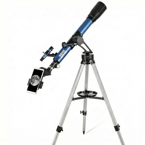 Telescope for Adults Beginners, 60mm Aperture 700mm AZ Mount Fully Multi-Coated Optics, Refractor Telescopes with 2 Kellner Eyepieces and Phone Adapter Stargazing Moon Planets Stars
