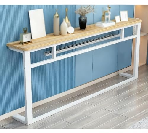 Tablette de Radiateur en Bois, Table de Rangement Multifonctionnelle avec Structure en Acier Robuste, Montage Facile pour le Salon, le Bureau ou la Chambre(Yellow,180x15cm/71x5.9in)