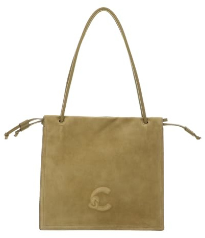 Coccinelle Leder Schultertasche Dulse Suede Handbag Seagrass/Seagrass khaki