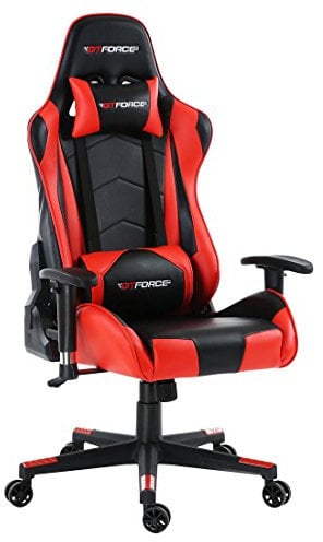 GTFORCE PRO FX RECLINING SPORTS RACING GAMING OFFICE DESK PC CAR FAUX LEATHER CHAIR (Red)