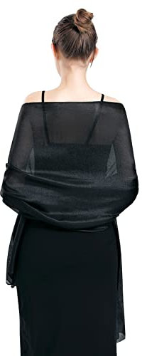 QBSM Damen Chiffon Stola Schal für Abendkleid oder Brautkleid Pashmina Cashmere Schultertuch Für Damen Festlich