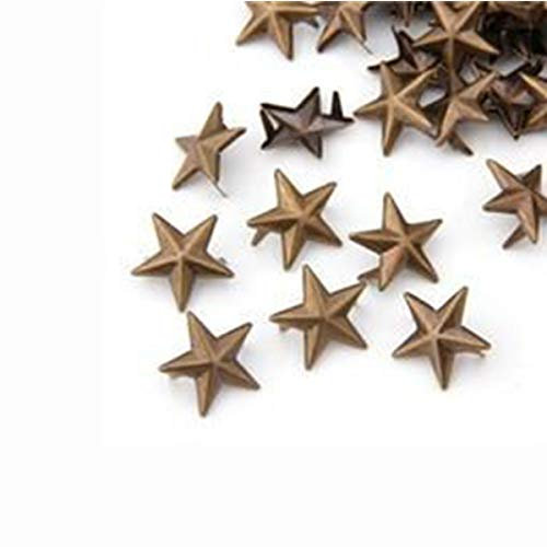 50 x 15 mm Star Cabeza de uñas Punk picos de tachuelas presionado a mano DIY Leathercraft fangbanger decorativa de estrella studs de boda Decor 15 mm marrón