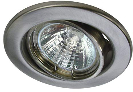 Heitronic Einbaustrahler rund, edelstahl-gebürstet, max. 50W mit Alu Reflektor, schwenkbar EEK: A++ - E