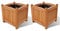 Festnight Pot de Fleur Exterieur Grande Taille Pot de Fleurs de Jardin en Bois 2 bacs Bois Massif