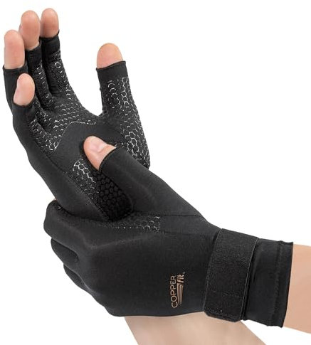 Copper Fit Unisex Handentlastung Kompressionshandschuhe, Schwarz, L/XL