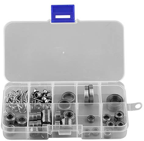 79pcs RC Bearings Screws Set, Metal RC Car Bearings Repair Tool Box for Traxxas TRX4 1/10 Crawler Car Replacement Component Parts