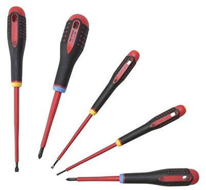 2 X BE-9882s Insulated Ergo Slot/Pozi Screwdriver Set (5 Pieces)