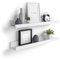 Mobili Fiver, Coppia Mensole portafoto-quadri First, 80 cm, Bianco Opaco, 80 cmx13 cmx8 cm, Nobilitato, Mensole da muro per Camera, Ingresso, Soggiorno, Ufficio, Made in Italy