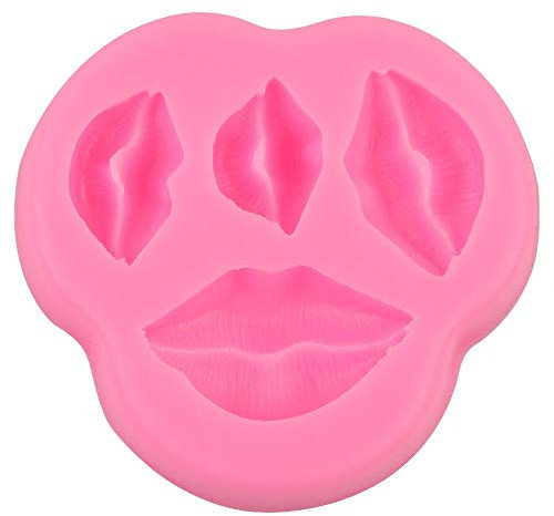 Silicone Molds Creative Lips Shape Chocolate Molds Cartoon Cake Baking Mould Multifunction DIY Decoration Making Tools for Cookie Fondant Sugar Clay Soap (Pink)