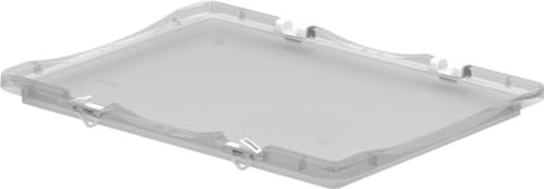 Euro-Norm Scharnierdeckel, 300 x 400 mm, transparent mit Scharnierelementen