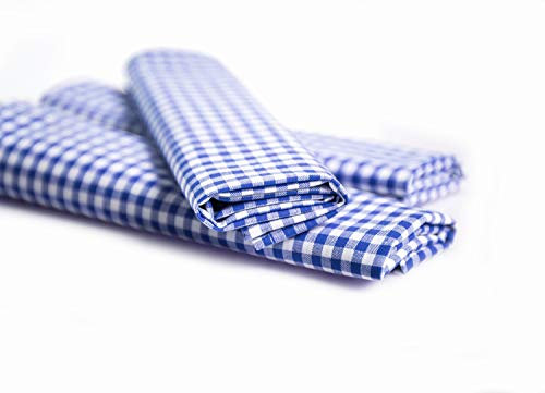 texpot Landhaus Serviette 40 x 40 cm blau-weiß Kariert 5 mm Karo 100% Baumwolle
