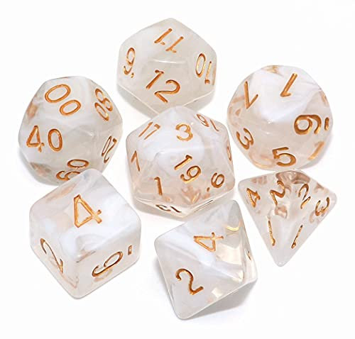 Set di dadi trasparenti per dungeon e dragons, set di 7 dadi poliedrici per giochi di ruolo