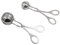 ANCLLO Pinze per Polpette di Carne in Acciaio Inox Antiaderenti - Per Torte e Ghiaccio - Paletta per Biscotti da Cucina (3,5 cm e 4,5 cm)