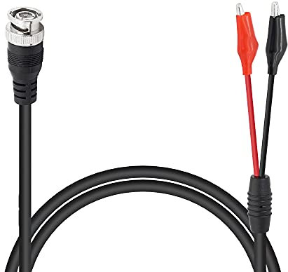 YACSEJAO 1M/3.3FT BNC Double Alligator Clip Test Cable for Oscilloscopes, Signal Generators, Video Surveillance