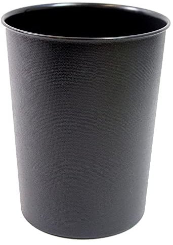 EDS Round Waste Paper Bin |Modern Chequered Design| Lightweight Sturdy Plastic 5L Waste Paper Basket | Small Waste Bin For Bedroom, Lounge, Office And Desk (Black)