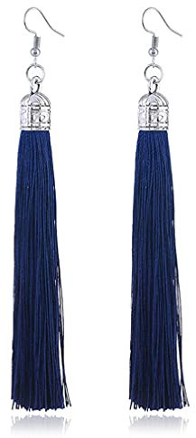 YAZILIND Quaste Ohrringe Bohemian Ethnic Style Angelhaken Baumeln Ohrring Frauen Mädchen Ohrschmuck(Marineblau)