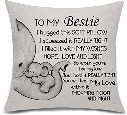 Bacmaxom Bestie Gifts Friendship Gifts Cushion Cover Throw Pillow Cover for Best Friend Birthday Gifts (bestie)