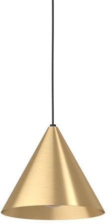 EGLO Pendelleuchte Narices, 1 flammige Hängelampe, minimalistisch, Hängeleuchte aus Metall in Messing-Gebürstet, Gold, Schwarz, Esstischlampe, Wohnzimmerlampe hängend mit E27 Fassung