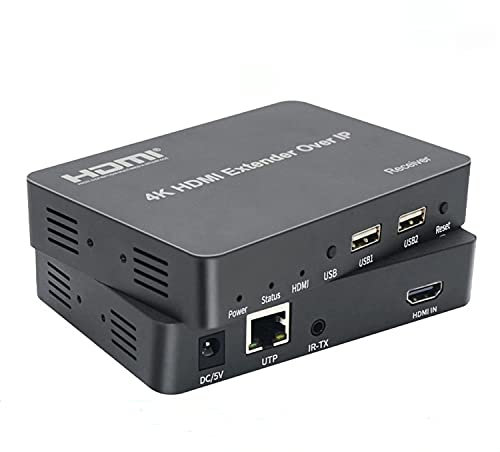 4K HDMI KVM Extender 150M Over IP KVM RJ45 Cat5E Cat6 Ethernet Kabel Unterstützung USB Maus Keyboard Extension Kompression Verlustfreie Kompression