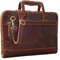 STILORD 'Pierce' Laptoptasche mit Griff Leder Aktentasche 15 Zoll Vintage Dokumententasche A4 Business Bürotasche mit Schultergurt und Handschlaufe, Farbe:porto - cognac