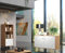 Lomadox Wohnzimmer Schrank Kombination in Artisan Eiche Nb. mit weiß matt, B/H/T: ca. 201/136/40 cm