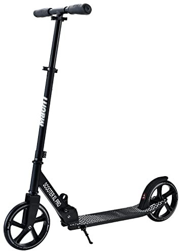 Mach1 Kick Scooter ALU City Roller Tretroller Große 200mm XXL Wheel Rollen/Reifen Erwachsene und Kinderroller klappbar Kickscooter (XL Schwarz)