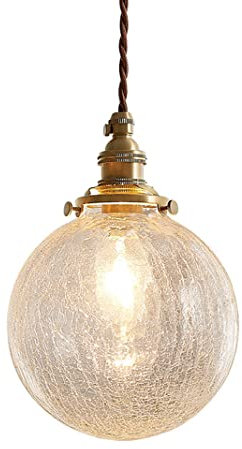 TPWEWRX Moderne Globe Pendelleuchten Kreative Cracked Glass Ball Decken Hängeleuchte mit Messing Finish Kronleuchter Art Deco Pendelbeleuchtung für Kücheninsel Wohnzimmer Restaurant