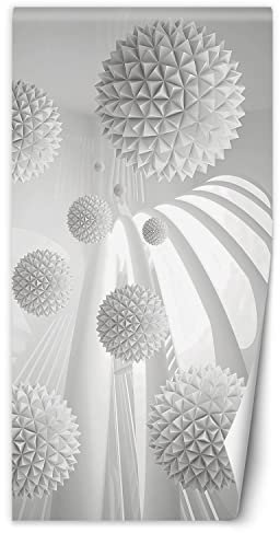 Feeby Türtapete selbstklebend Textur Kreise Geometrische Formen 100x200 cm Türposter Türsticker Fototapete Wohnzimmer Schlafzimmer Kinderzimmer Büro abstrakt Quadrate Weiß