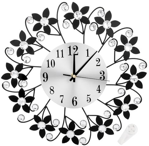 Serlium Reloj Pared Salon, Reloj De Pared Moderno De Metal, Reloj De Cocina Silencioso De Cristal, Ideal para El Hogar, Dormitorios, Cocina, Oficina