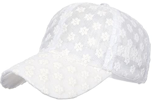 Tidefire Women's Flower Baseball Caps Adjustable Hollow Lace Hat | Summer Visor Cap