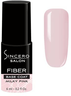 Sincero Salon - Milky Pink Gel Nail Polish Base Coat 6ml - Extra Strong Nail Strengthener For Damaged Nails - Gel Base Coat - Nail Varnish - Gel Polish Nail Art - LED UV Gel Nail Polish