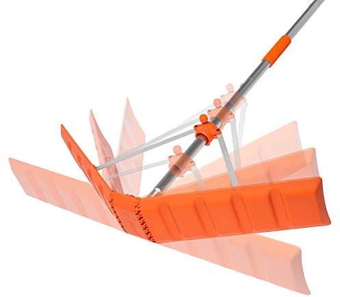 EZ Smart Rastrillo de techo para nieve, plegable, hoja de 36 pulgadas, durabilidad extrema, almacenamiento EZ