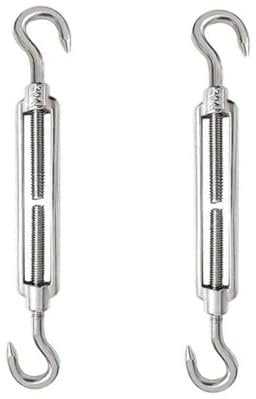 Tenditore, Tenditori in Acciaio Inossidabile, 2 Pezzi Tenditore Acciaio Inox, Tenditore Filo Regolabile, Tenditore M8 in Acciaio Inox 304, Gancio Per Cavi in acciaio, M8 Tenditore Acciaio Inox 304