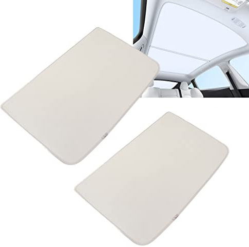 Dach-Sonnenschutz, 2 Stück Model Y-Zubehör, Sonnenschutz, Reflektor, Visier, Schiebedach, Fenster-Sonnenschutz mit Box, Wärmeisolierende für Model Y 2021 Bis 2023