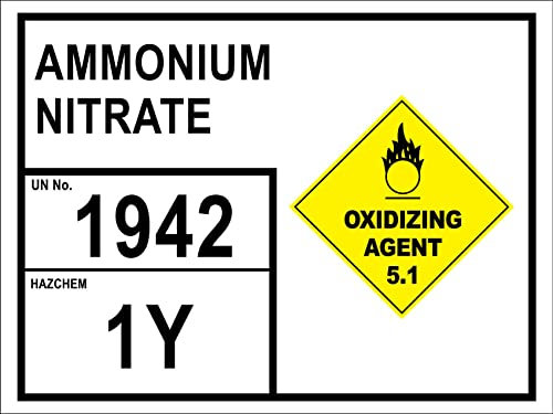 Ammoniumnitrat 1942 1J Warnschild Blechschild Metall Schilder Sicherheitsmarkierung Für Draußen Innen 20X30cm