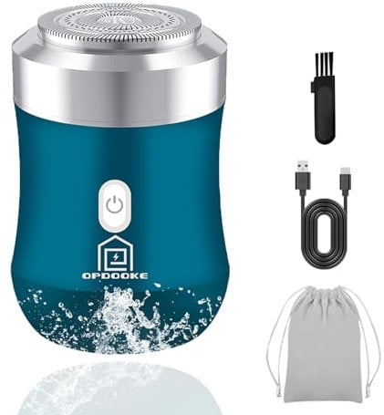 Opdooke 2025 New Tragbarer Elektrischer Mini Rasierer,Metall Mini Elektrorasierer Herren,120 Minuten Akkulaufzeit Nass- und Trocken Wasserdicht Shaver,Mini-Größe für die Reiserasur
