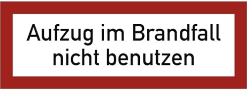 Dreifke® Schild Aufzug im Brandfall nicht benutzen DIN 4066, Kunststoff, 210x74 mm