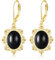 YFN Schwarzer Onyx Ohrringe für Frauen Sterling Silber Gold Filigran Leverback Dangle Earrings Schmuck für Mädchen (onyx 2)