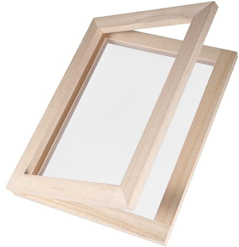 PRETYZOOM Cadre en papier Paulownia cadre d'artisanat cadre de fabrication de papier outil de cadre en papier multi-usages cadre en bois filet de papier écran A4