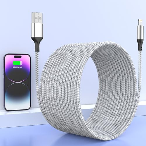 iPhone Chargger Cable 5m, Long, Apple MFi Certified Original USB to Lightning Cable Fast Charing iPhone Cable Nylon Charging Cable for Apple iPhone 14 13 12 11 Pro Max XS XR X 8 7 6 Plus 5 SE