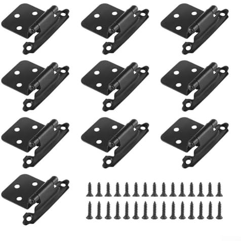 Hasaller 10 bisagras de gabinete de cierre suave, bisagras de puerta de cierre suave, accesorios de muebles de cocina (negro)